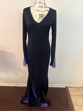 Amscan Black Maxi Dress with Purple Accent Panels Witch Custom